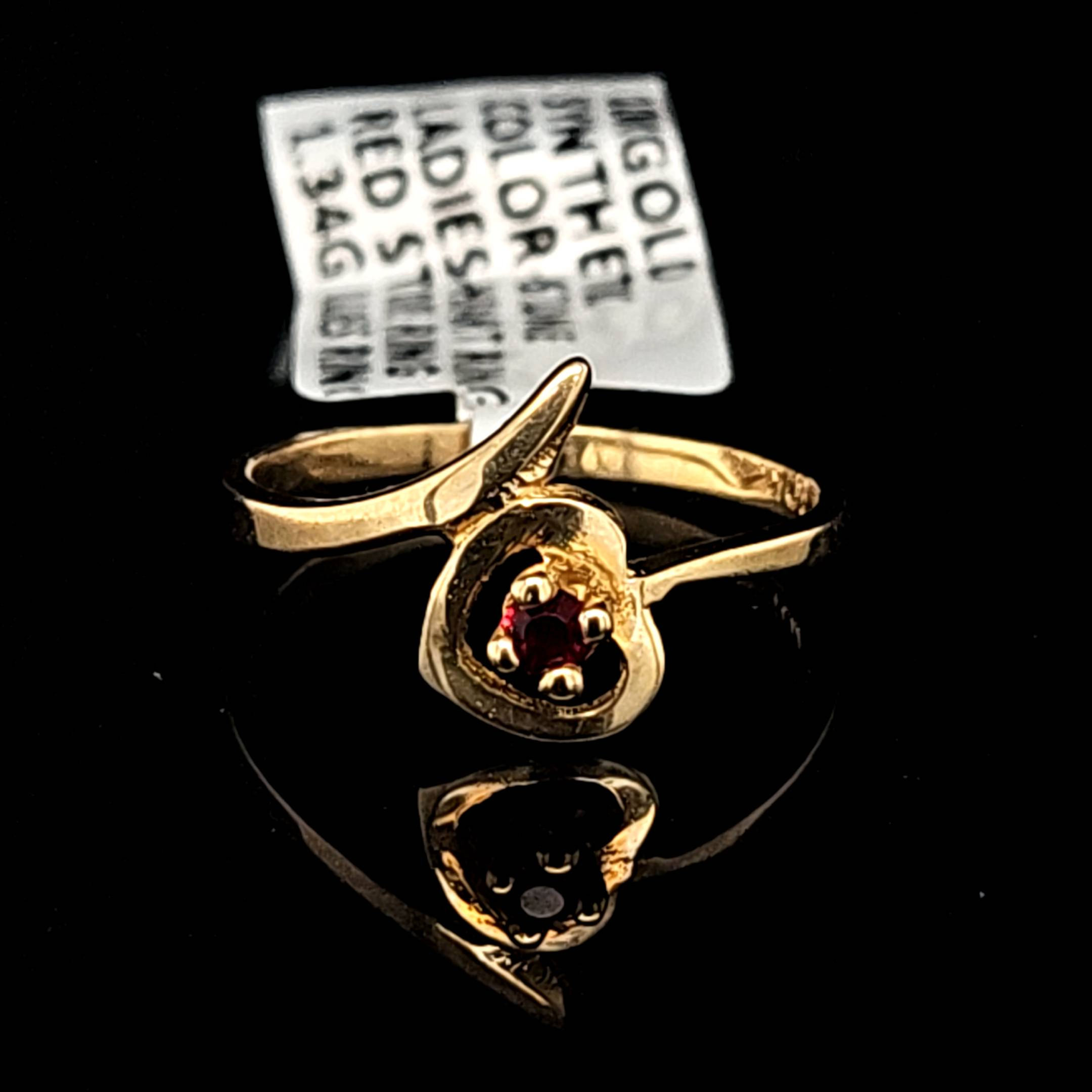 HEART RED STONE RING