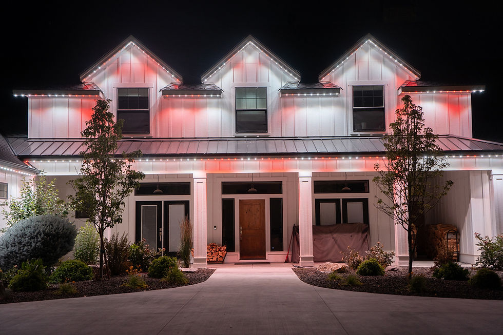 Tumwater home lit in team colors for game day
