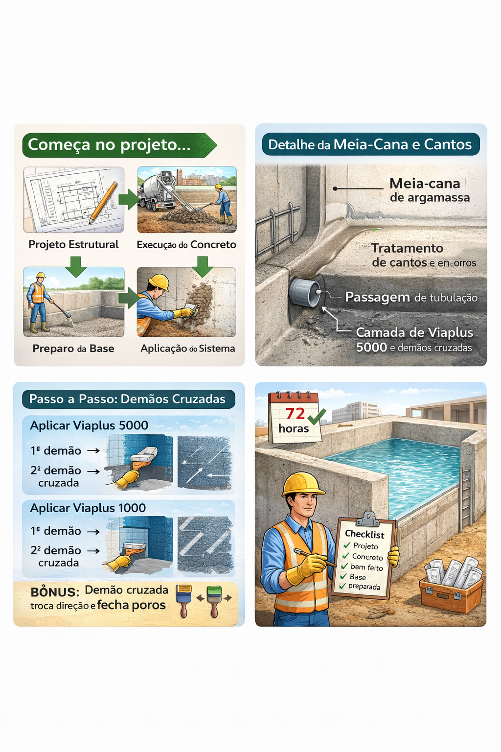 Impermeabilização de caixa d’água predial de concreto armado