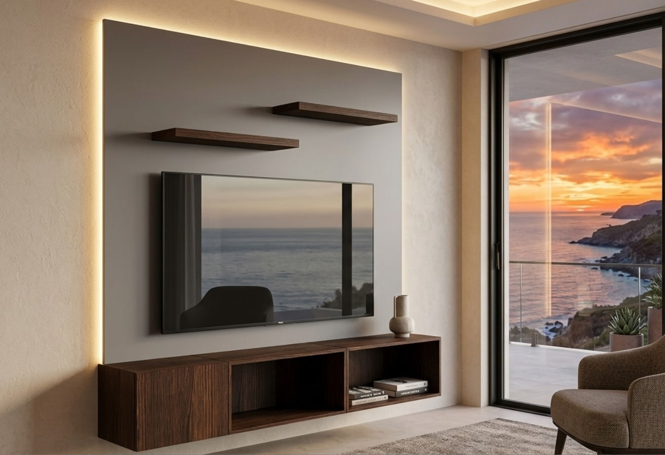 Linea Vela TV, mueble suspendido Italiano