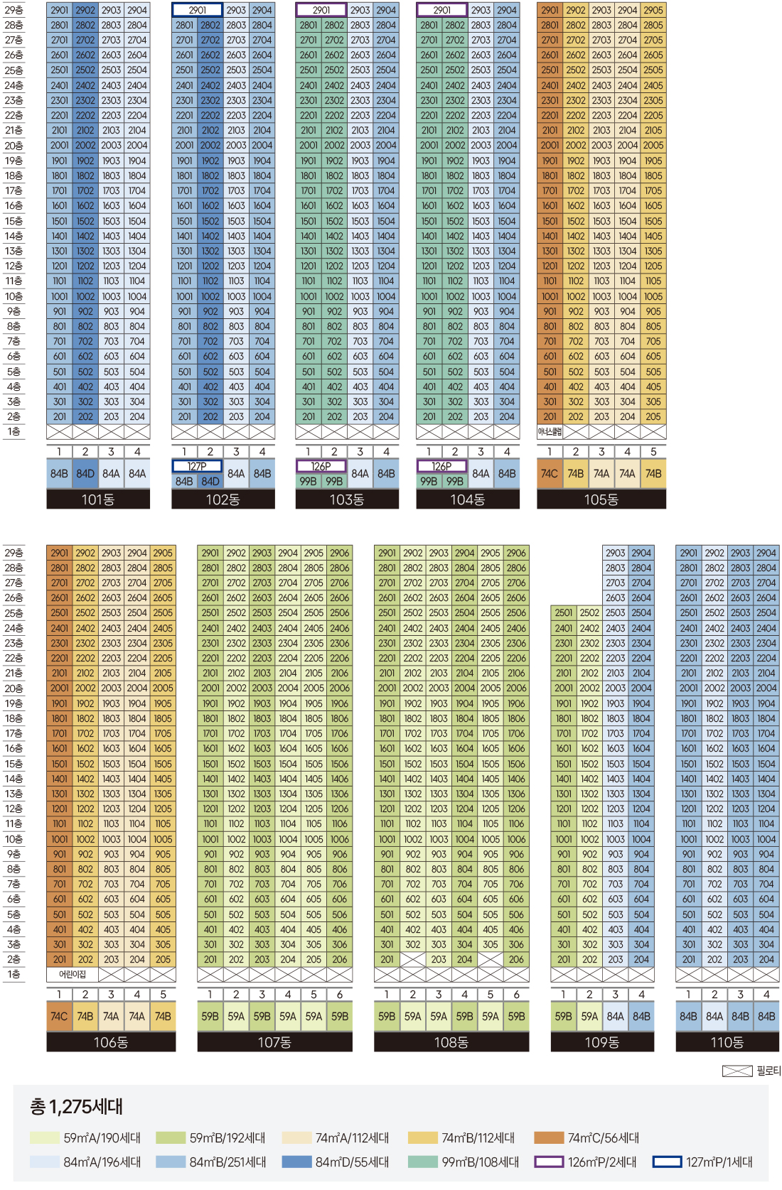 동·호수배치도