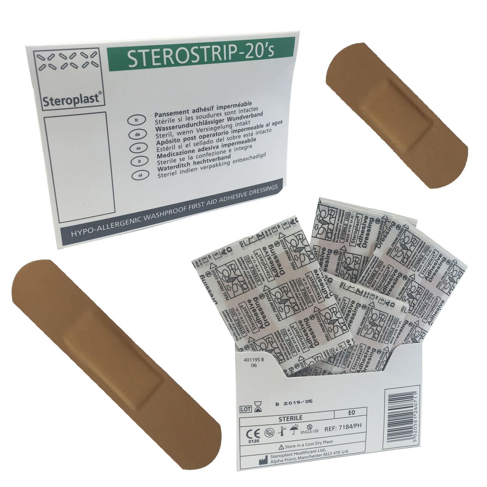 Steroplast Sterostrip Hypoallergenic Washproof Plasters 2 Assorted Sizes