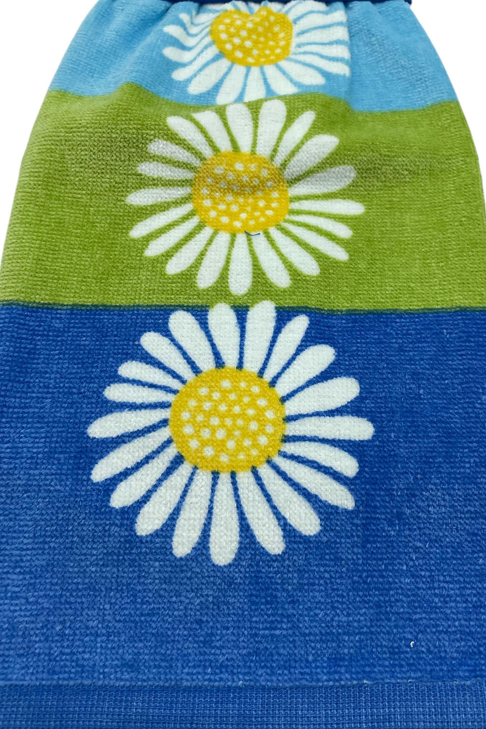 Thumbnail: Daisy print dishtowel, green and blue