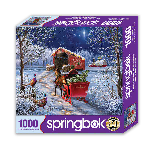 Thumbnail: Springbok 1000 puzzle: winter sleigh ride scene