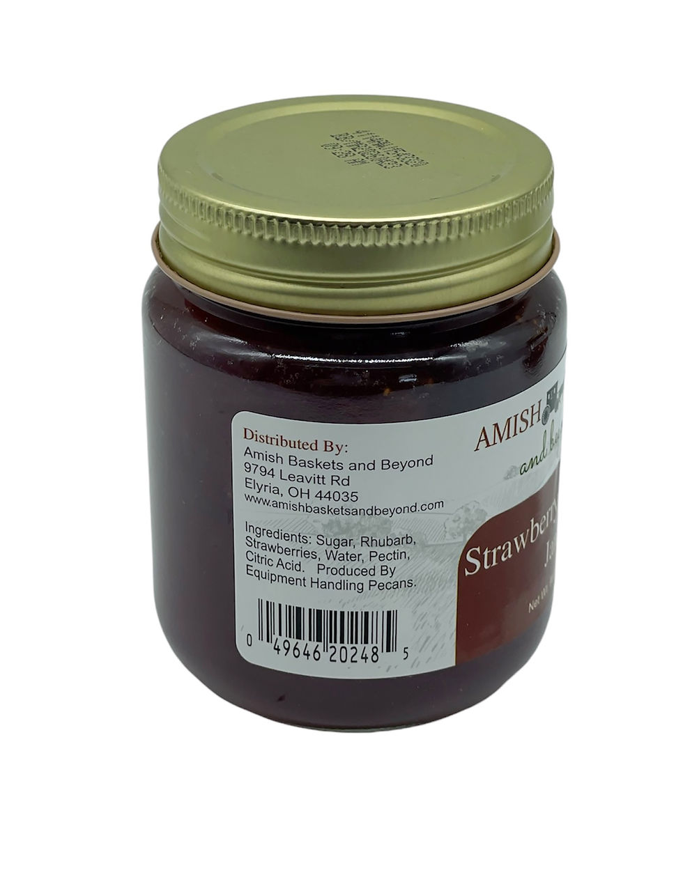 Thumbnail: Amish Strawberry Jam jar back label