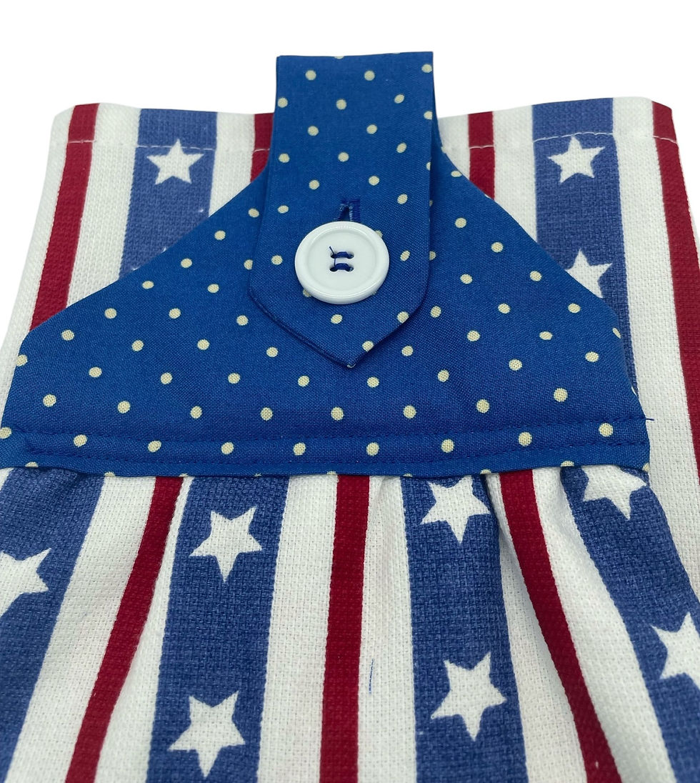Thumbnail: Americana Dishtowel Red, White and Blue Stars and Stripes on Cotton Towel