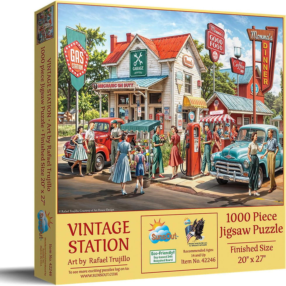 Thumbnail: Vintage Station 1000-piece puzzle: nostalgic scene of 1950s gas station