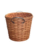 Thumbnail: Woven Amish laundry basket, leather handles. Amish Handmade Oval Laundry Basket. Storage container.