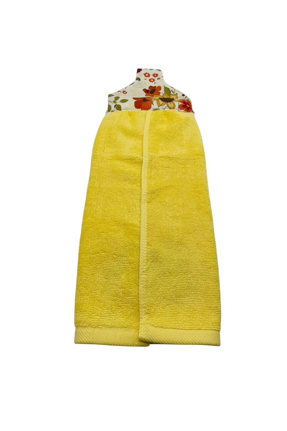 Thumbnail: Yellow hanging towel with floral pattern