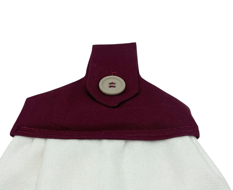 Thumbnail: Burgundy kitchen towel with button hanger