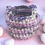 Thumbnail: Infant Crochet Easter Basket Handmade Light Dark Purple Soft Cloth With Handles with purple background white speckled easter eggs
