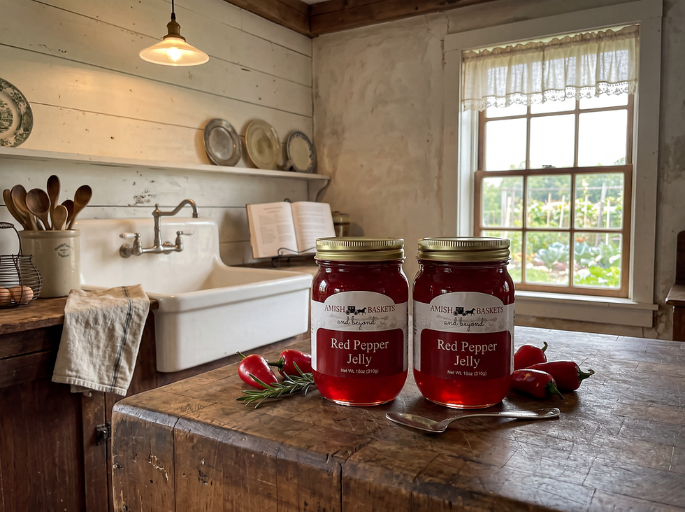 Thumbnail: Amish Red Hot Pepper Jelly Non GMO All Natural Vegan - 18 oz - 2 Jars