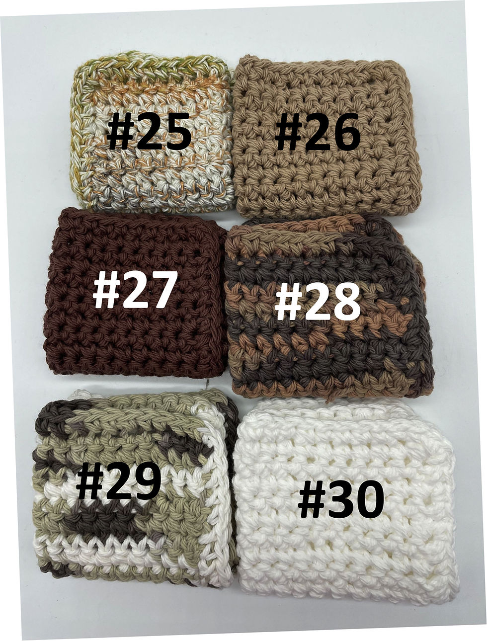 Thumbnail: Handmade Crochet Cotton Dishcloths Washcloths Multi-Use for Shower, Bath, Dishes