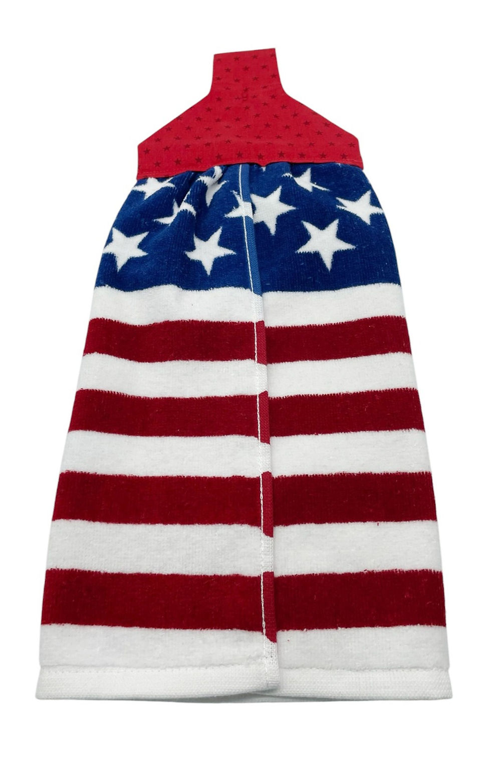 Thumbnail: Americana dishtowel with blue stars applique