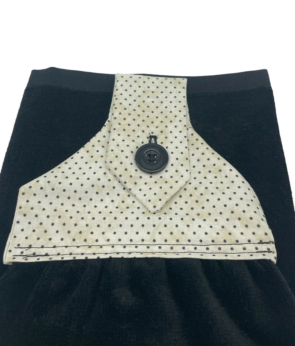 Thumbnail: Halloween Hanging Dishtowel Fright This Way With Skeleton Hand and Spiders