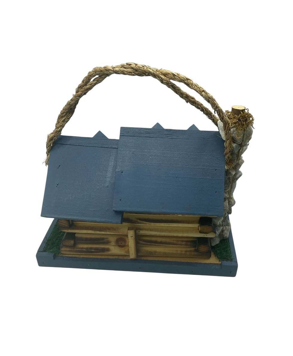 Thumbnail: Amish birdhouse with red roof