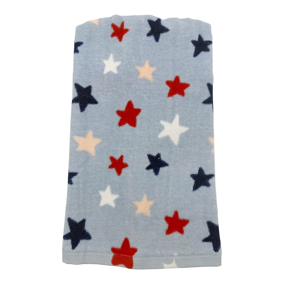 Thumbnail: Americana Dishtowel Red, White, and Blue Stars on Light Blue Terry Towel
