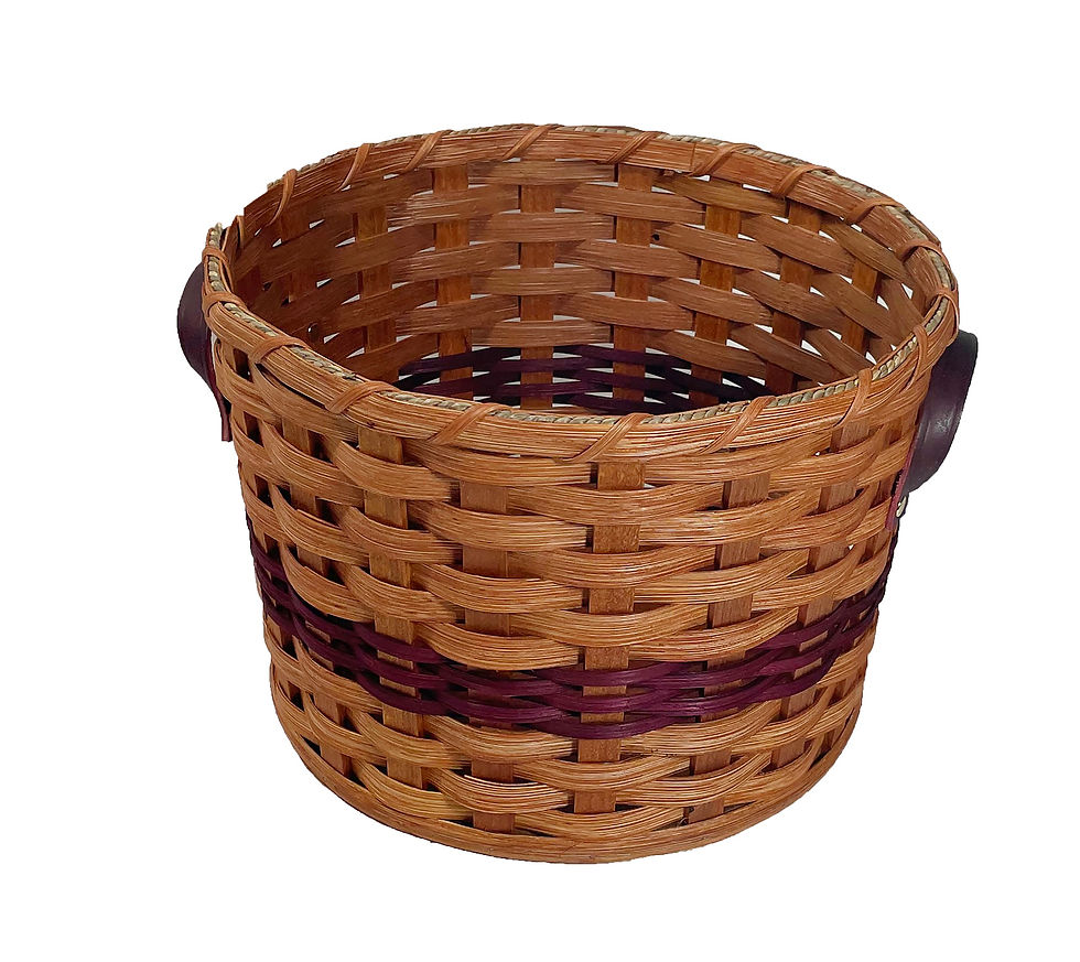 Thumbnail: Brown wicker basket with dark brown accents and handles