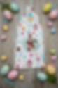 White Easter dishtowel with Tigger, eggs, chicks