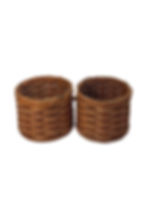 Pair of small brown woven baskets