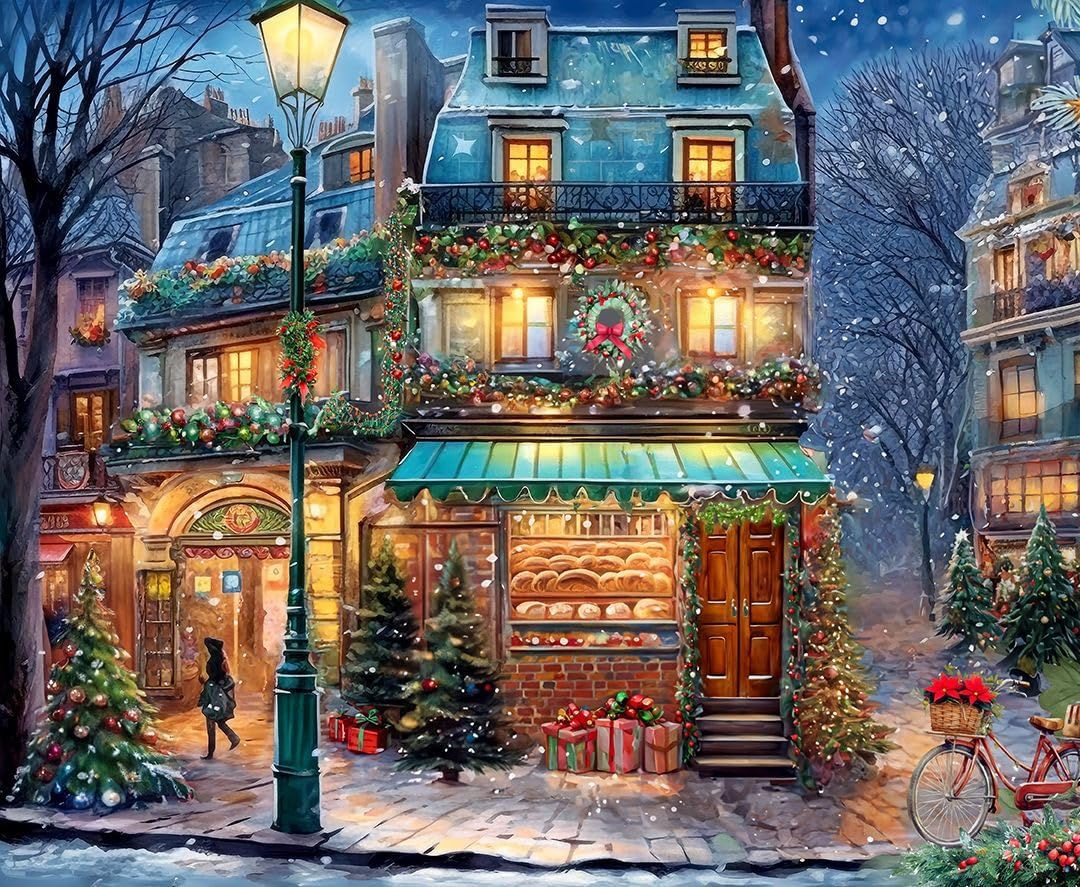 Christmas Jigsaw Puzzle by Springbok Winter Wonderland Cafe 500 Piece USA Made