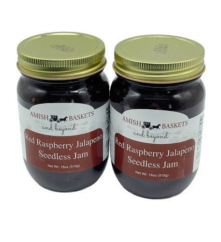 Amish Red Raspberry Jalapeno Seedless Jam Non GMO All Natural - 18 oz ...