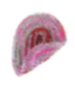 Thumbnail: Hand-knitted pink and purple beanie
