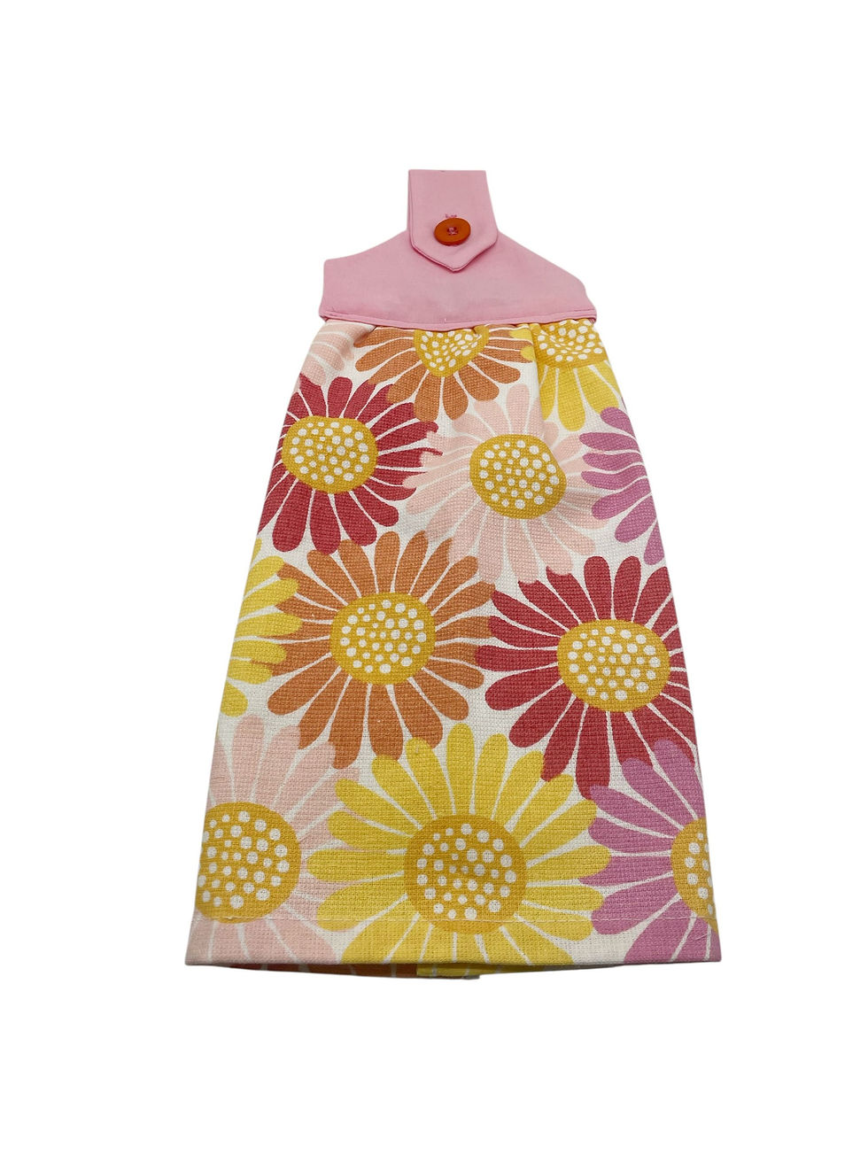 Pink floral kitchen hanging towel