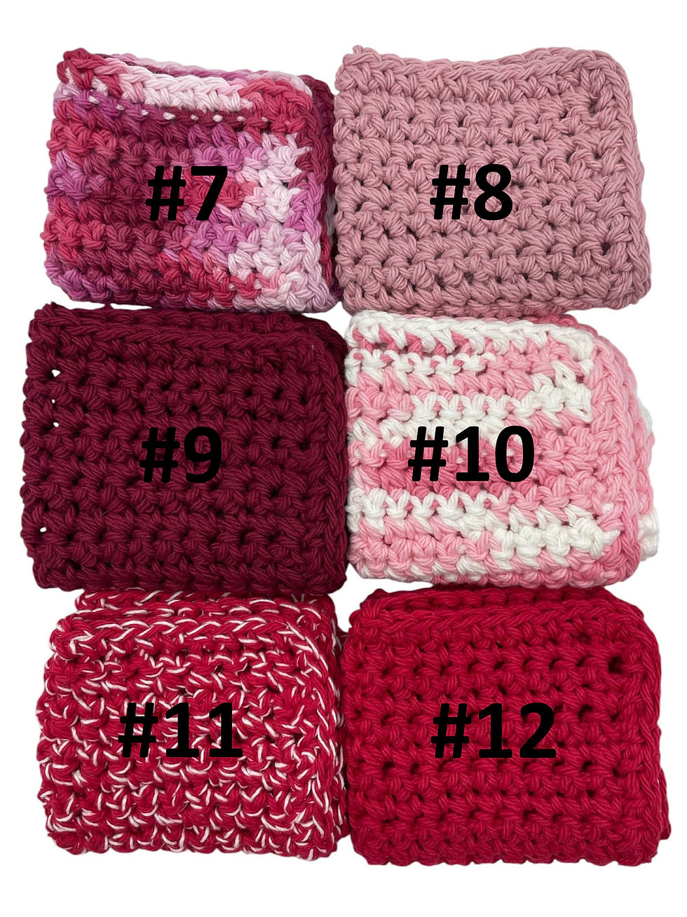 Thumbnail: Handmade Crochet Cotton Dishcloths Washcloths Multi-Use for Shower, Bath, Dishes