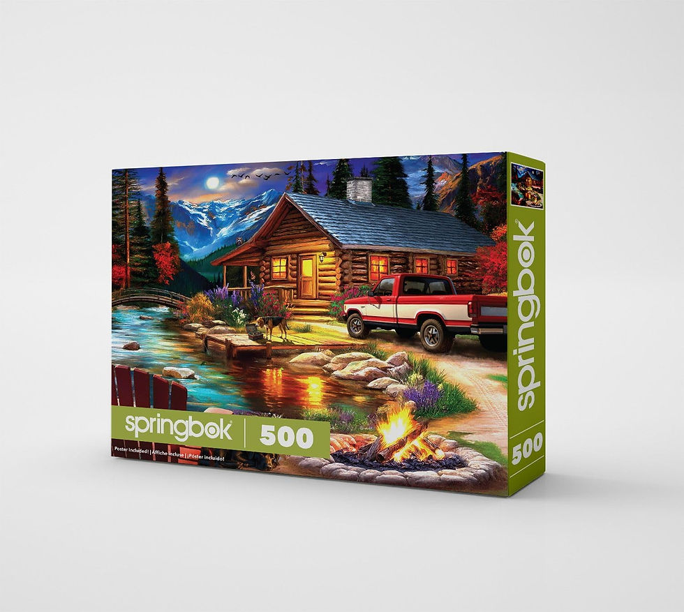 Thumbnail: Jigsaw Puzzle Cabin on the Creek by Springbok 500 Piece USA Made Eco-Friendly