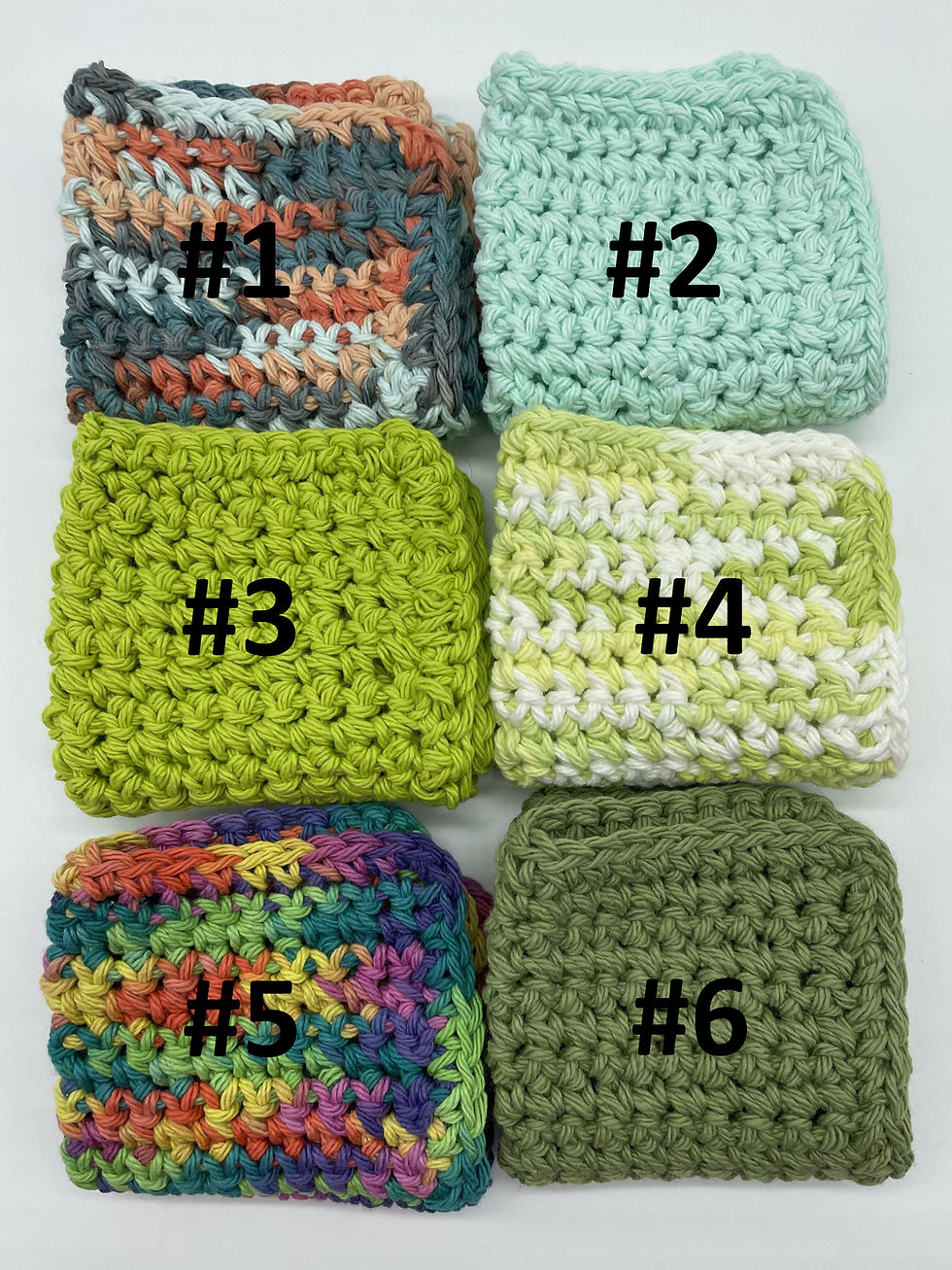 Thumbnail: Handmade Crochet Cotton Dishcloths Washcloths Multi-Use for Shower, Bath, Dishes