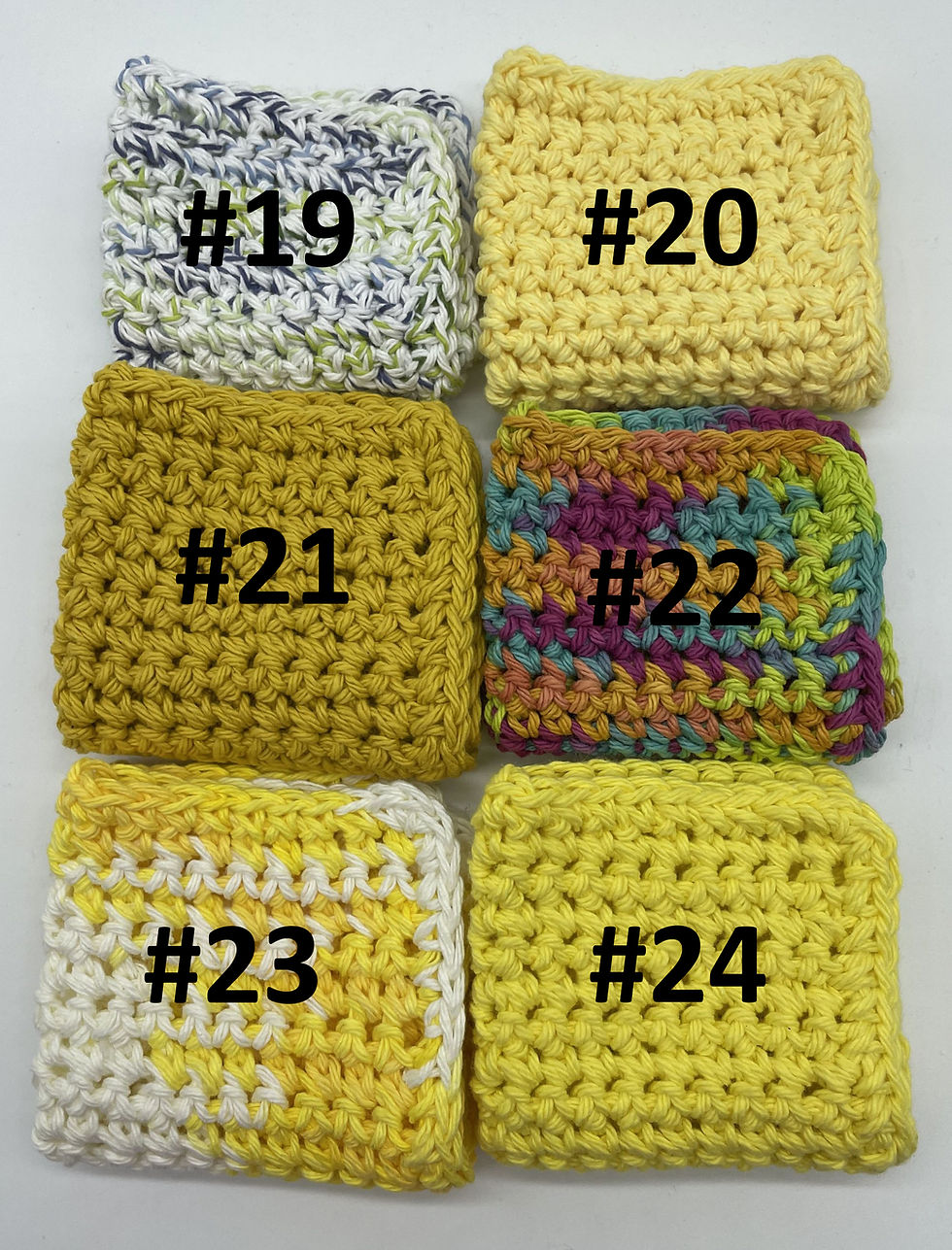 Thumbnail: Handmade Crochet Cotton Dishcloths Washcloths Multi-Use for Shower, Bath, Dishes