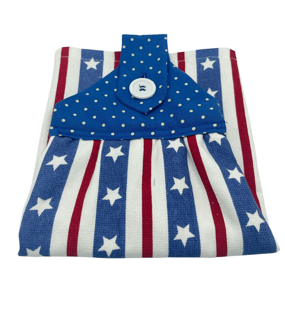 Thumbnail: Americana Dishtowel Red, White and Blue Stars and Stripes on Cotton Towel