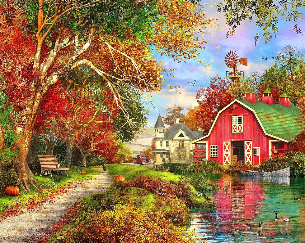 Fall Jigsaw Puzzle by Springbok Autumn Barn 1000 Piece Made in USA