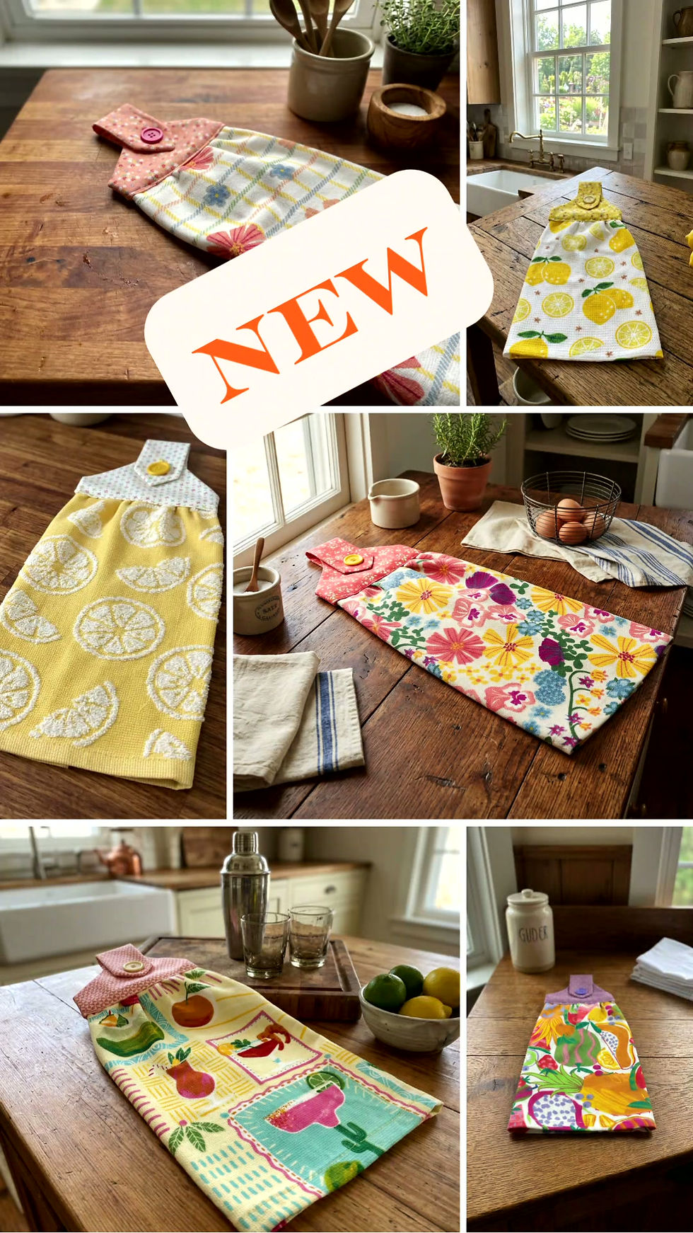 Thumbnail: Handmade Embossed Lemons Dishtowel on Light Yellow Terry Towel