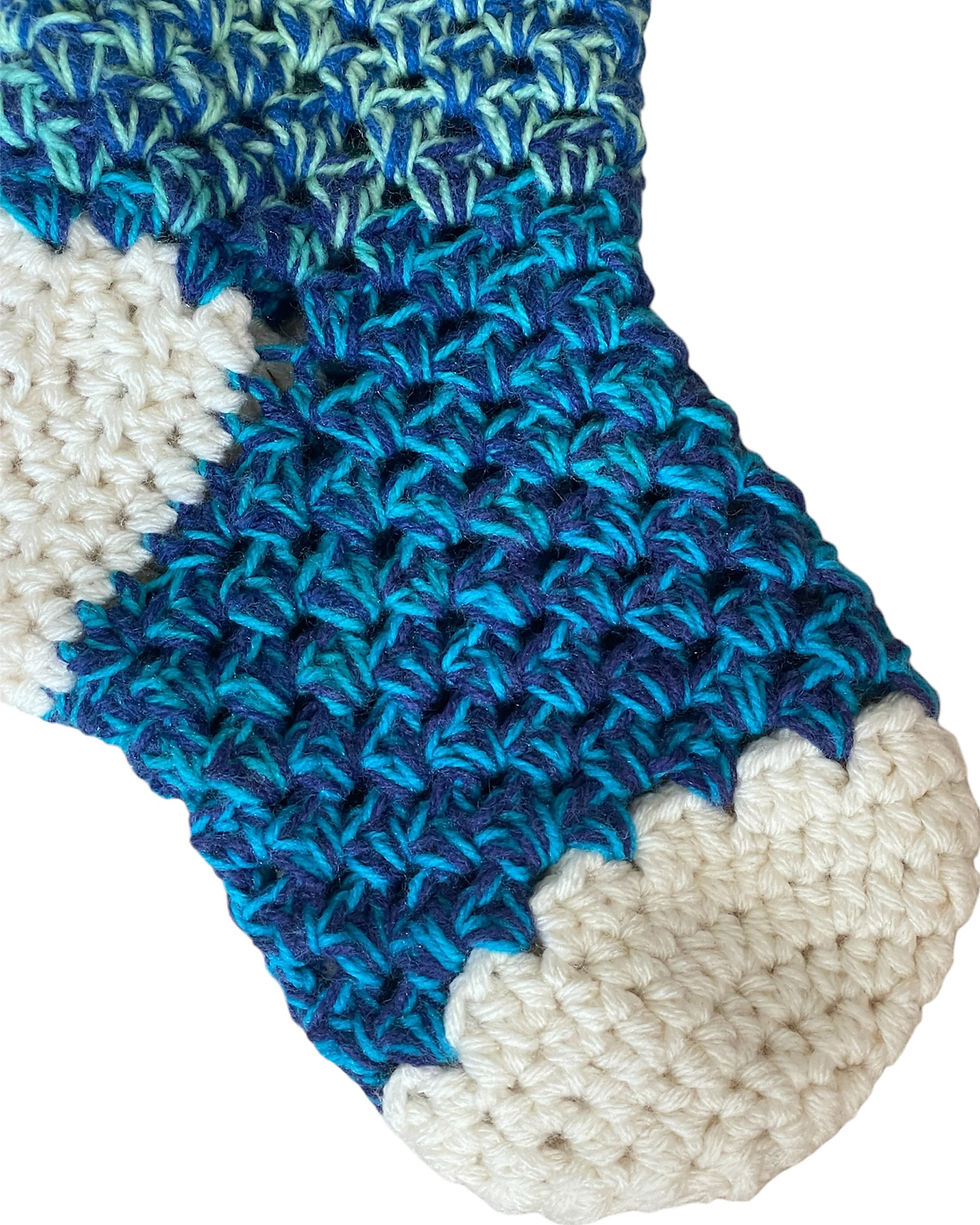 Thumbnail: Blue and gray ombre crochet baby blanket