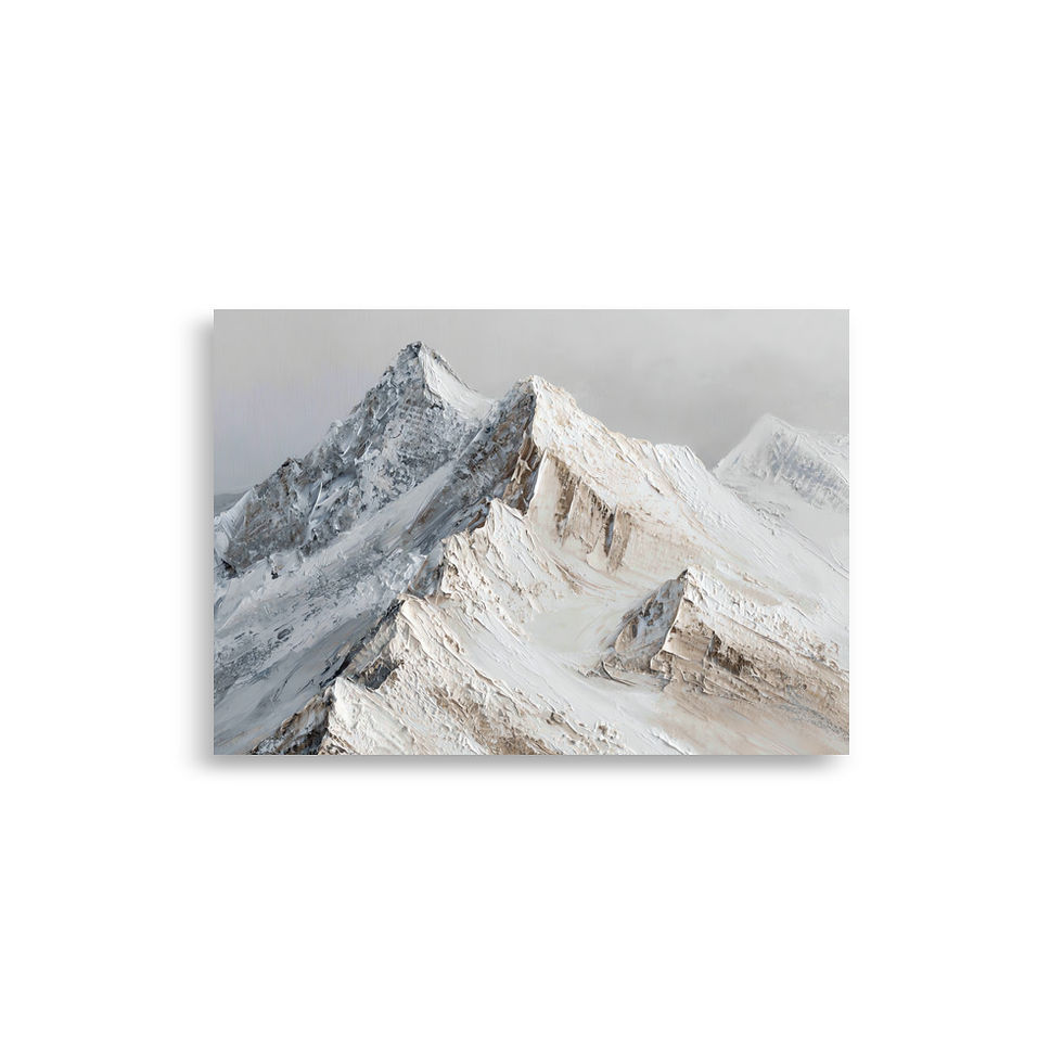 Affiche paysage alpin enneigé style nature minimaliste
