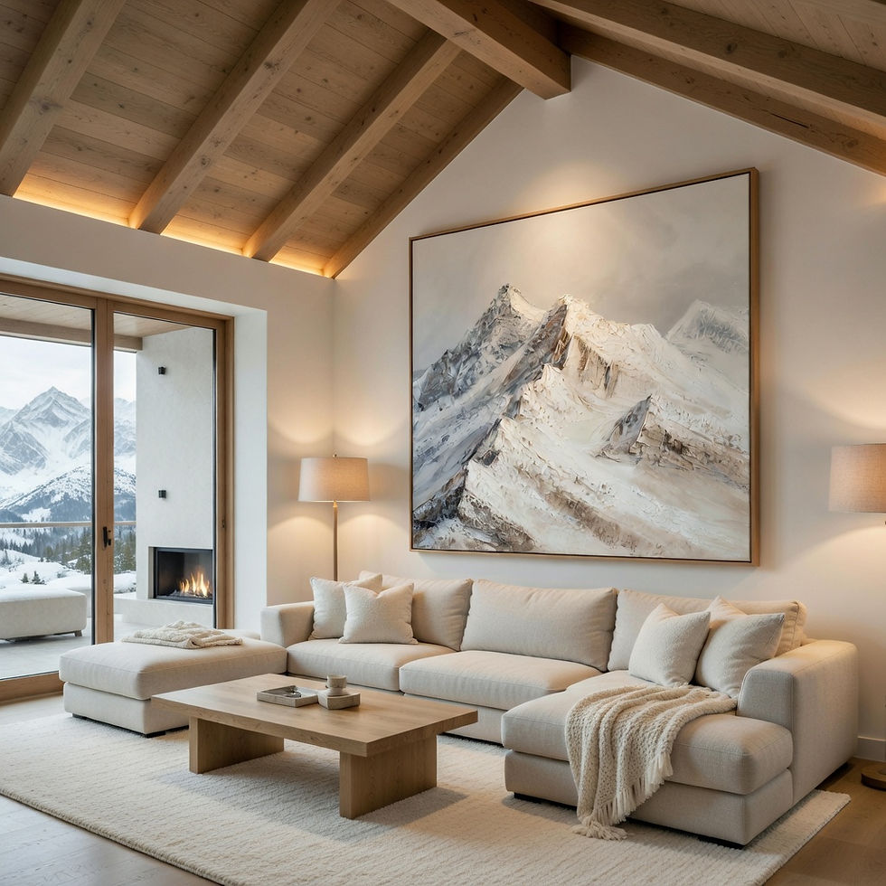 Poster A4 montagnes enneigées décoration intérieure élégante