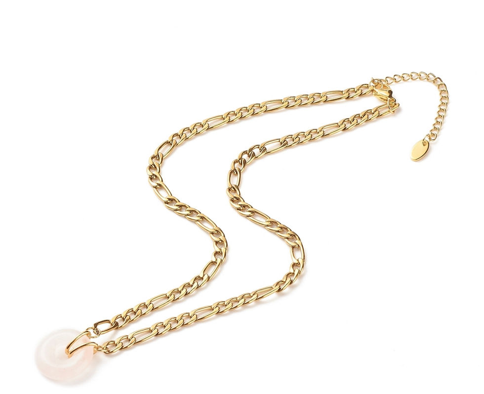 ROSE QUARZ DONUT NECKLACE