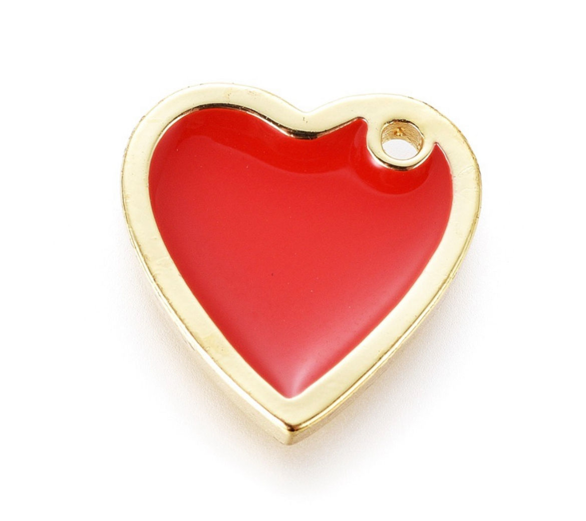RED HEART ENAMEL CHARM