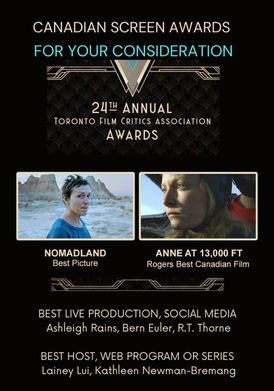 Toronto film critics awards show nominated for two Canadian Screen Awards 🏆