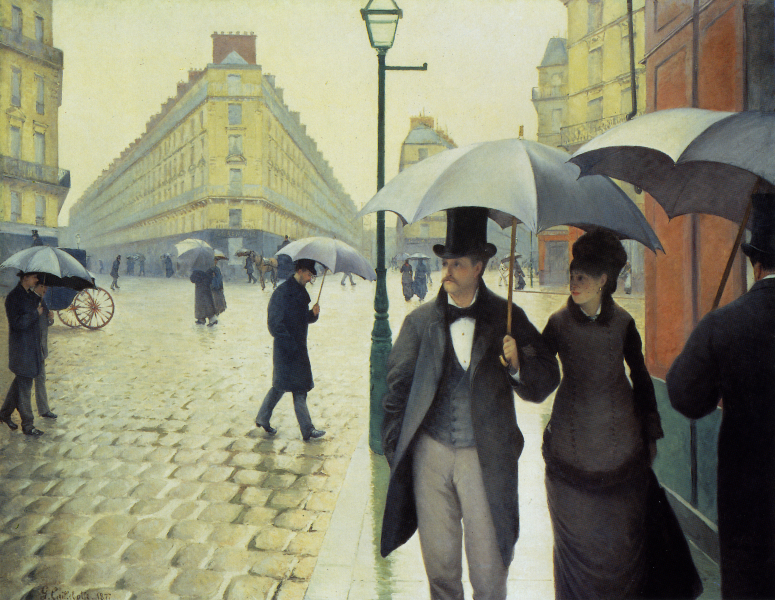 Calle de París, tiempo lluvioso.