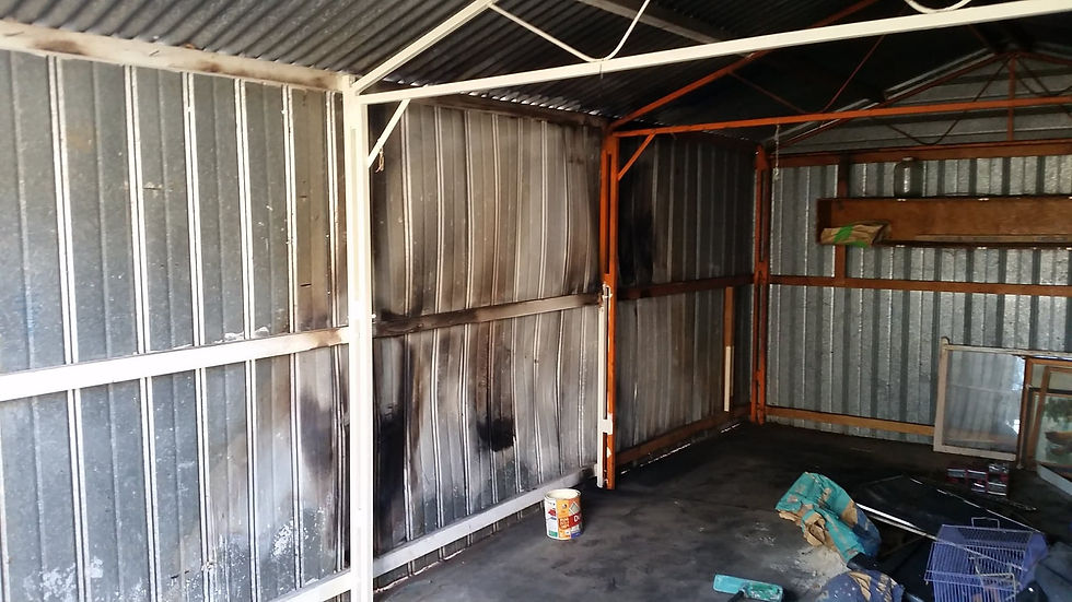 Fire damaged garage - Before