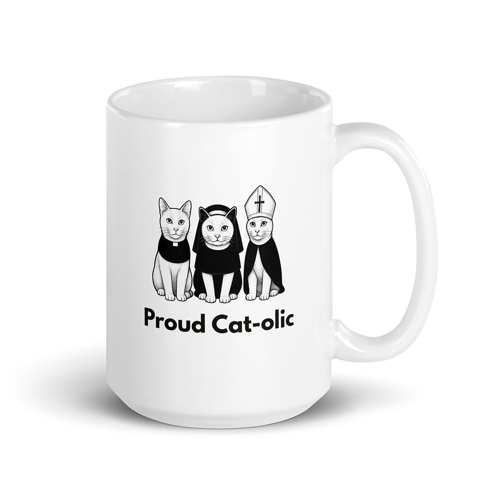 Thumbnail: PROUD CAT-OLIC | White Glossy Mug