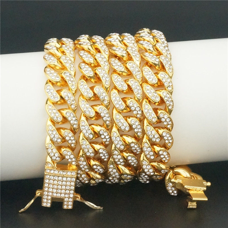Thumbnail: Bling Bling Cuban Diamond/Gold/Silver Pet Chain 20mm Dog Show Collar