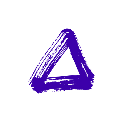 Triangle-shaped brush stroke in a vibrant color, representing creativity and modern design elements.