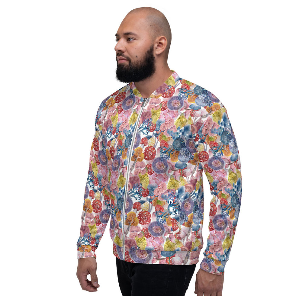 Miniature : Unisex Bomber Jacket - Food Of The Gods (Psychedlic Mushroom Pattern)