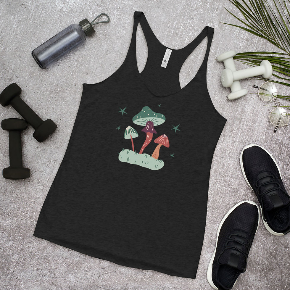 Miniature : Mushroom Starlight Women's Racerback Tank 