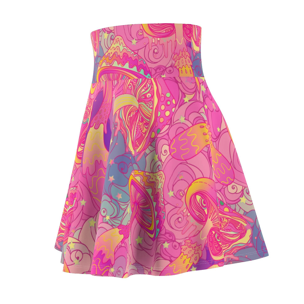 Miniature : Pink Magic Mushrooms Women's Skater Skirt