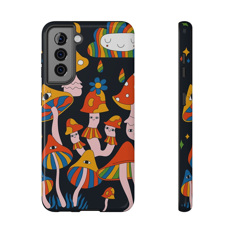Thumbnail: Impact-Resistant Cell Phone Case - Dancing Mushroom People - All Makes / Models